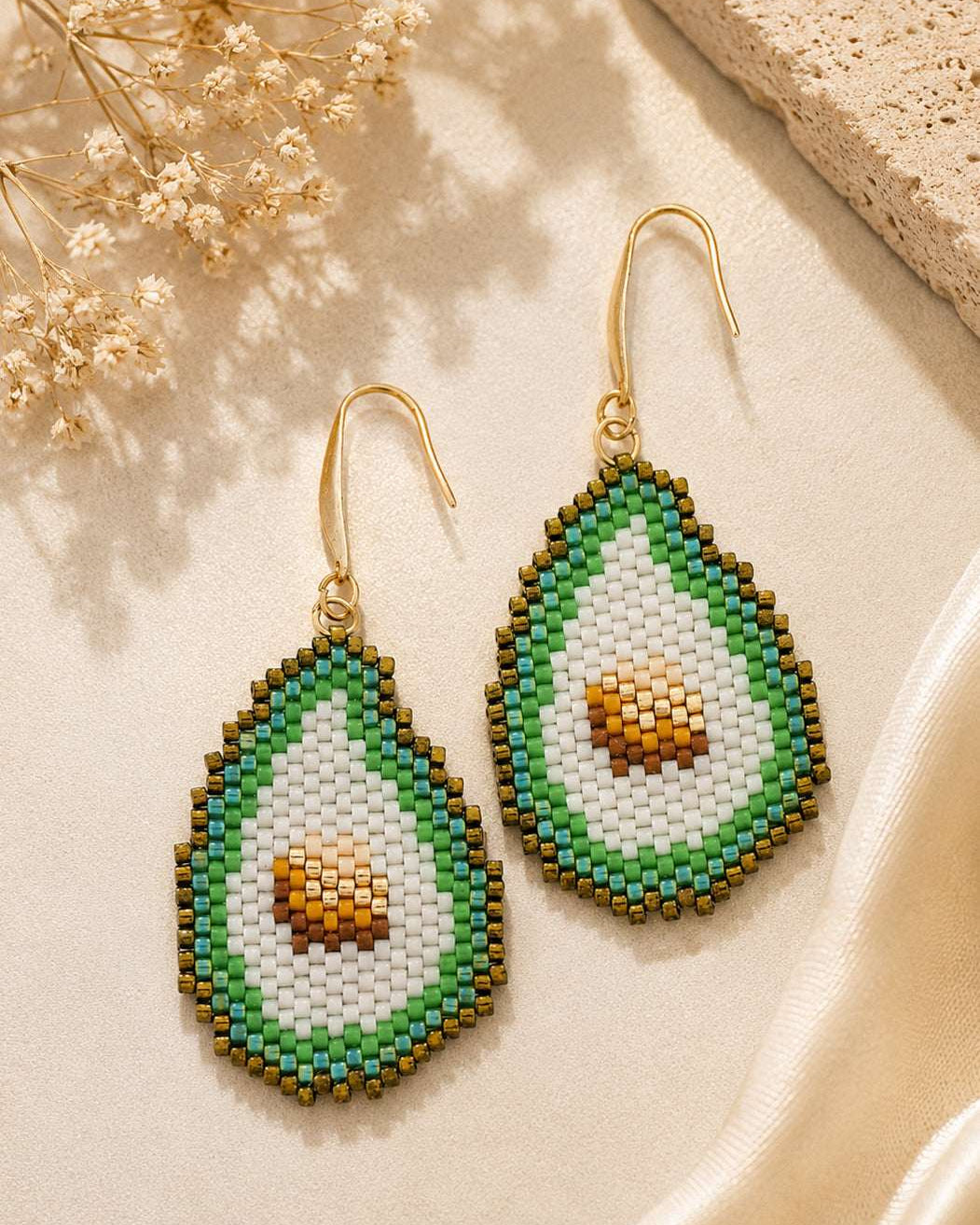 Avocade Beaded Earrings