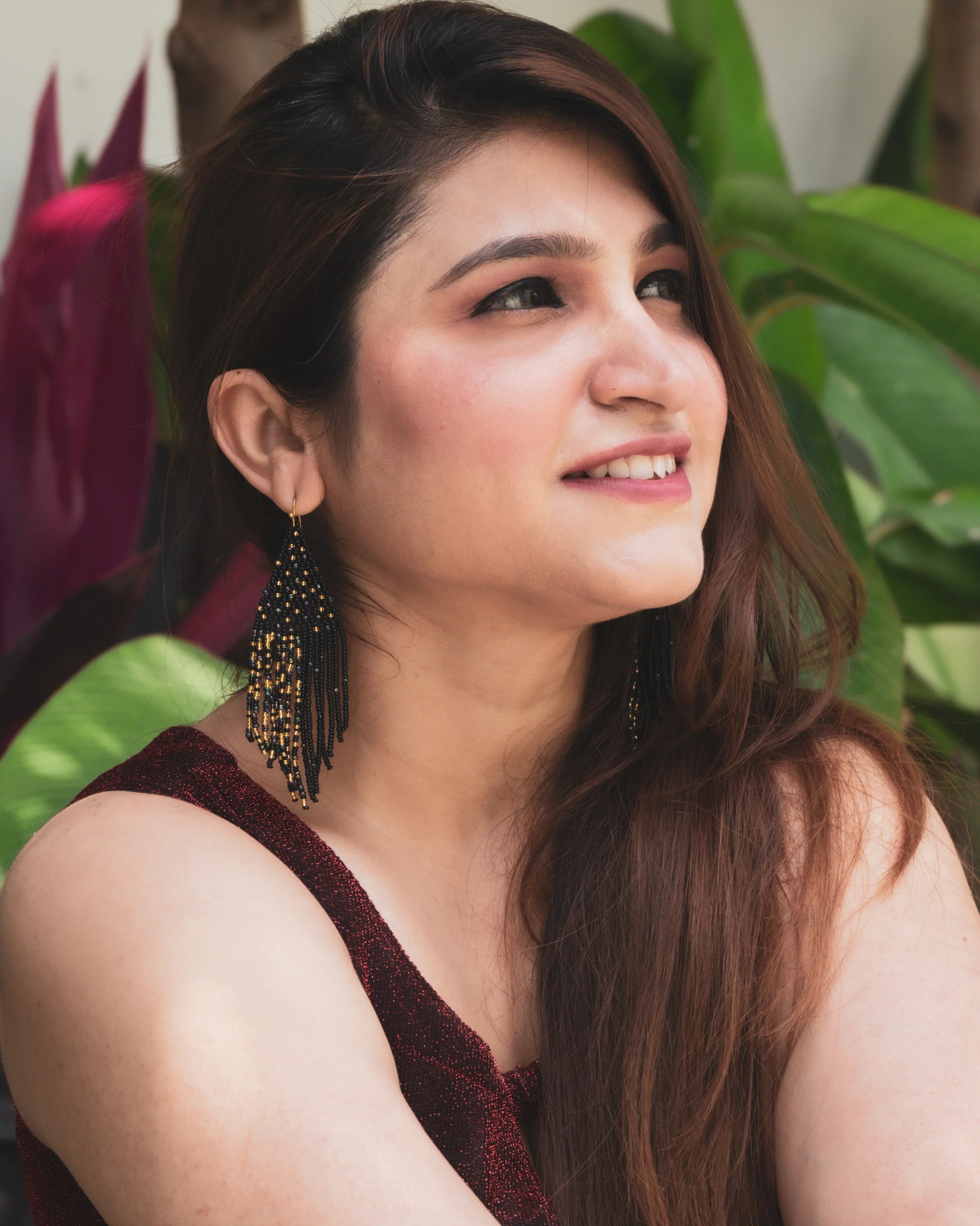 Amelia Black-Gold Earrings - Jenni and Janki