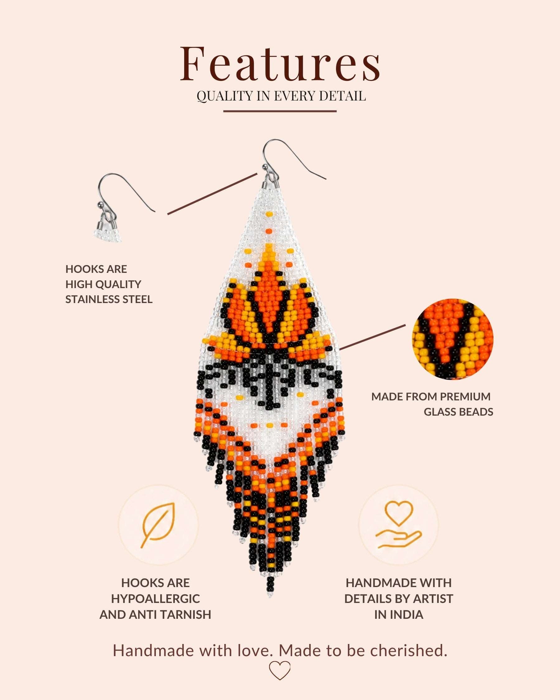 Lotus Fringe Beaded Earrings