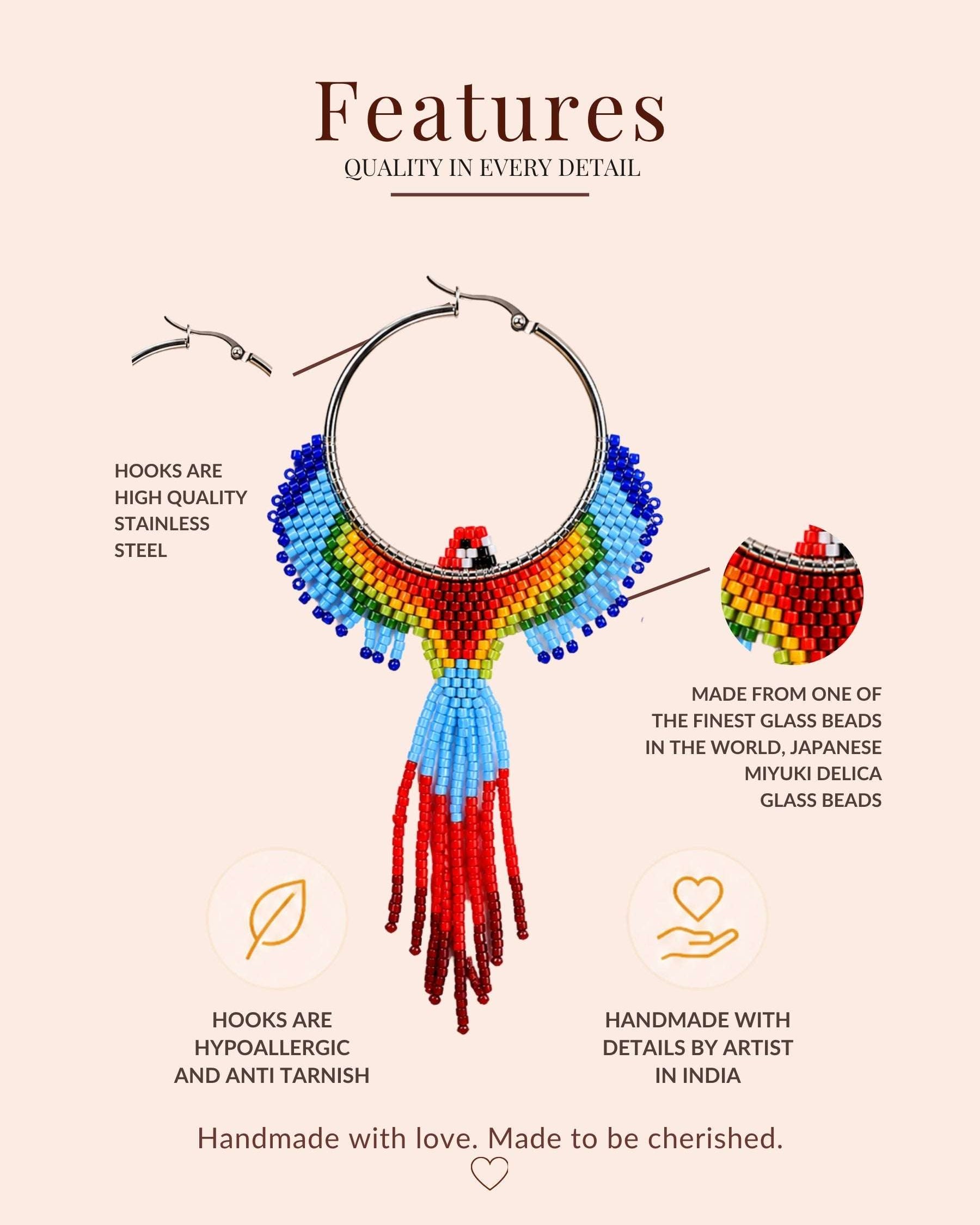 Multi Falcon Beaded Earrings