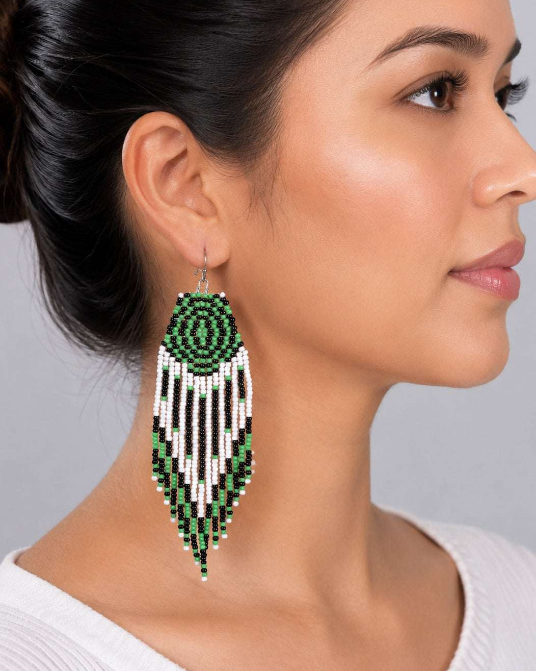 Vortex Fringe Beaded Earrings