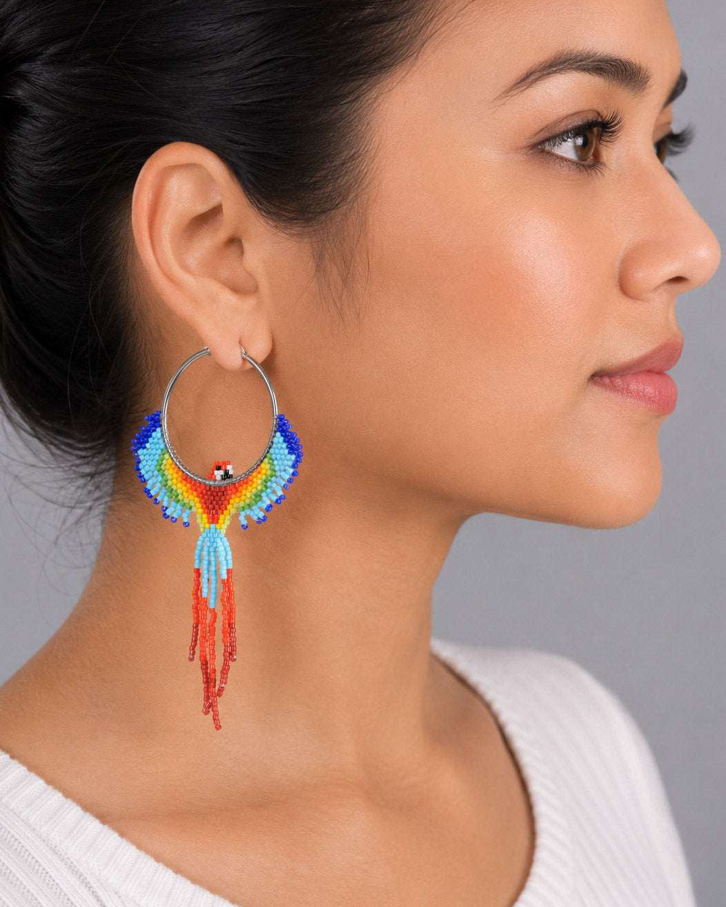 Multi Falcon Beaded Earrings