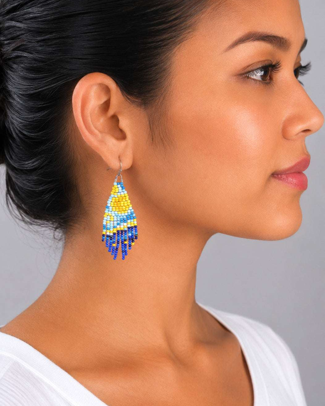 Starry Night Fringe Beaded Earrings
