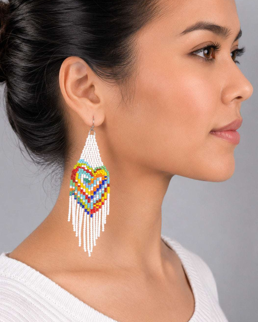 Prism Fringe Beaded Earrings