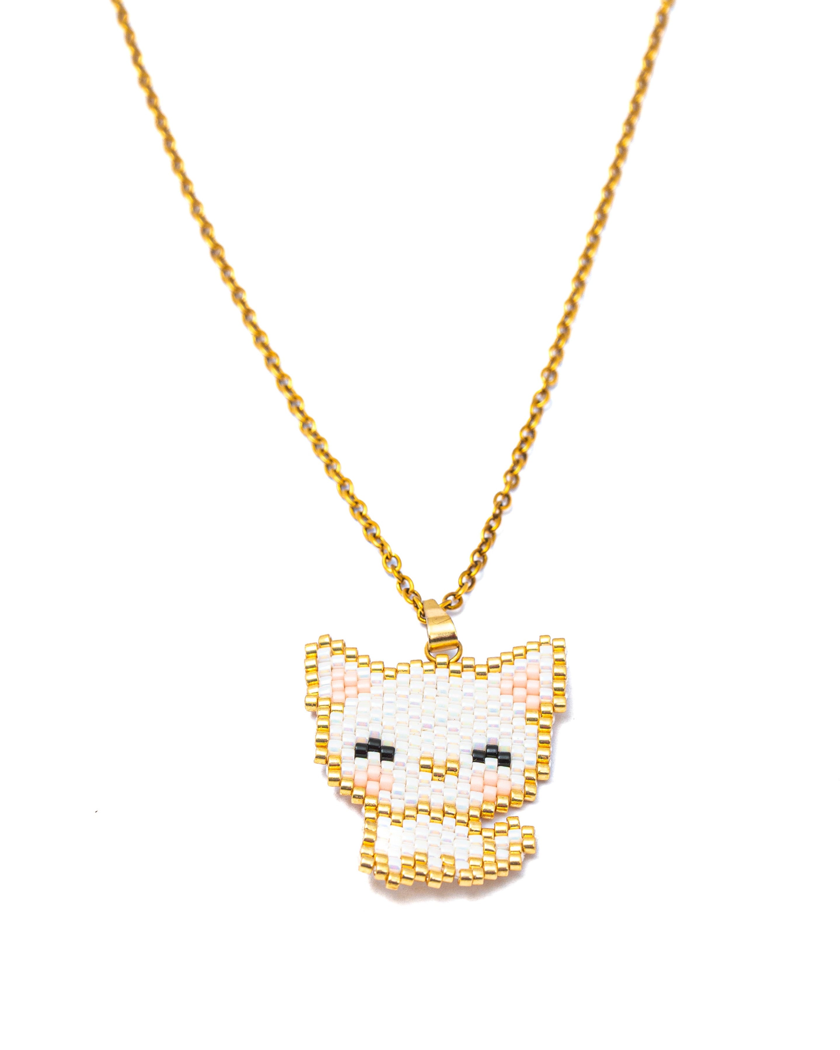White Cat Necklace - Jenni and Janki