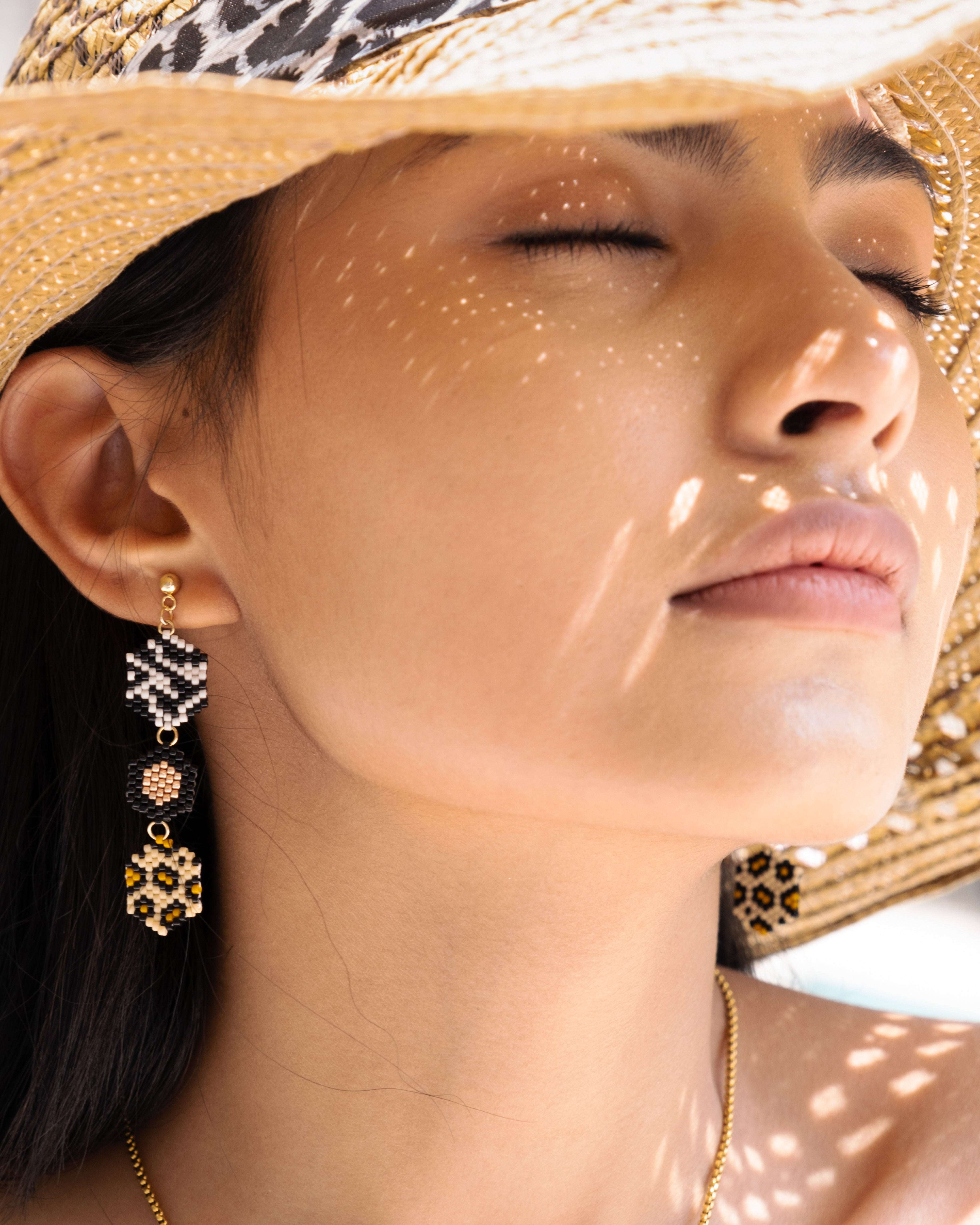 Leopard Earrings with Necklace