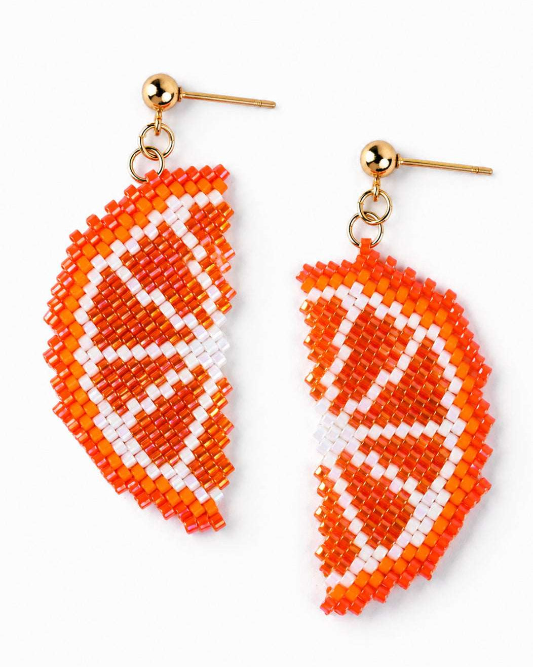 Orange Beaded Earrings
