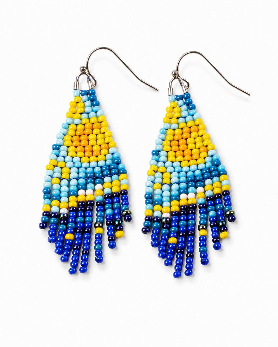 Starry Night Fringe Beaded Earrings