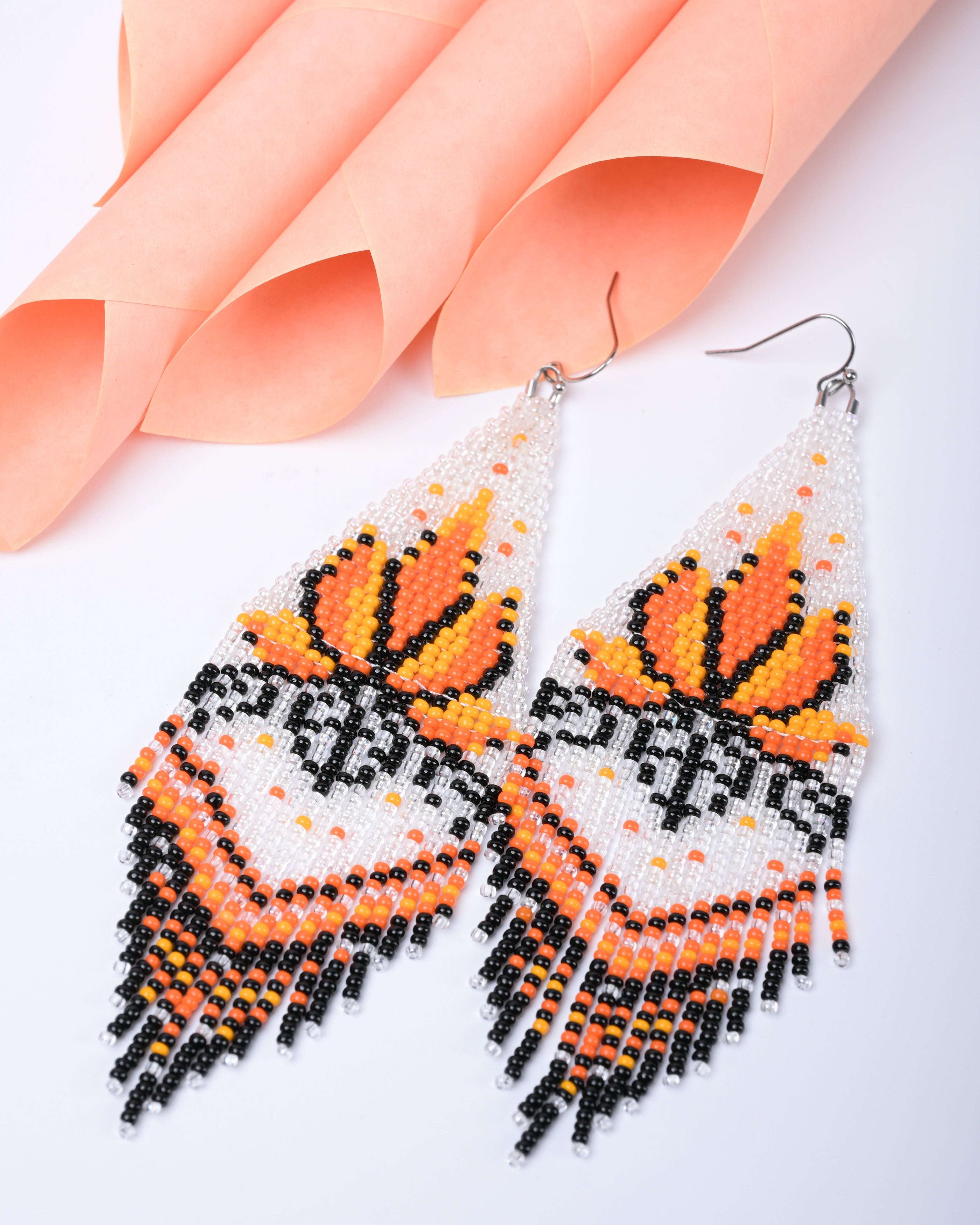 Lotus Fringe Beaded Earrings