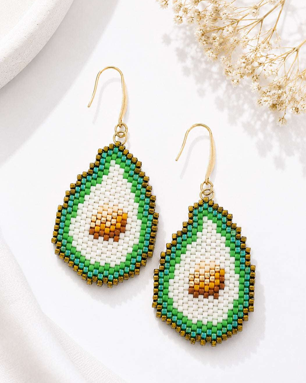 Avocade Beaded Earrings