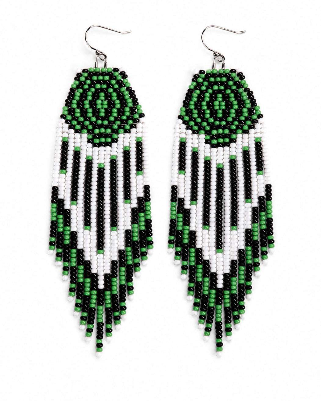 Vortex Fringe Beaded Earrings