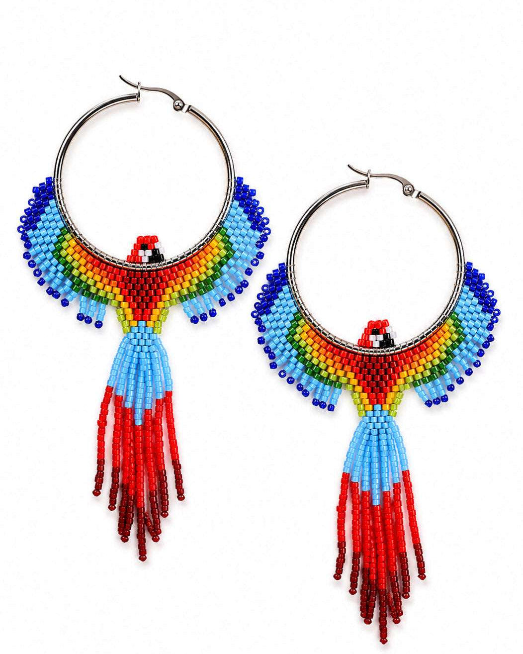 Multi Falcon Beaded Earrings