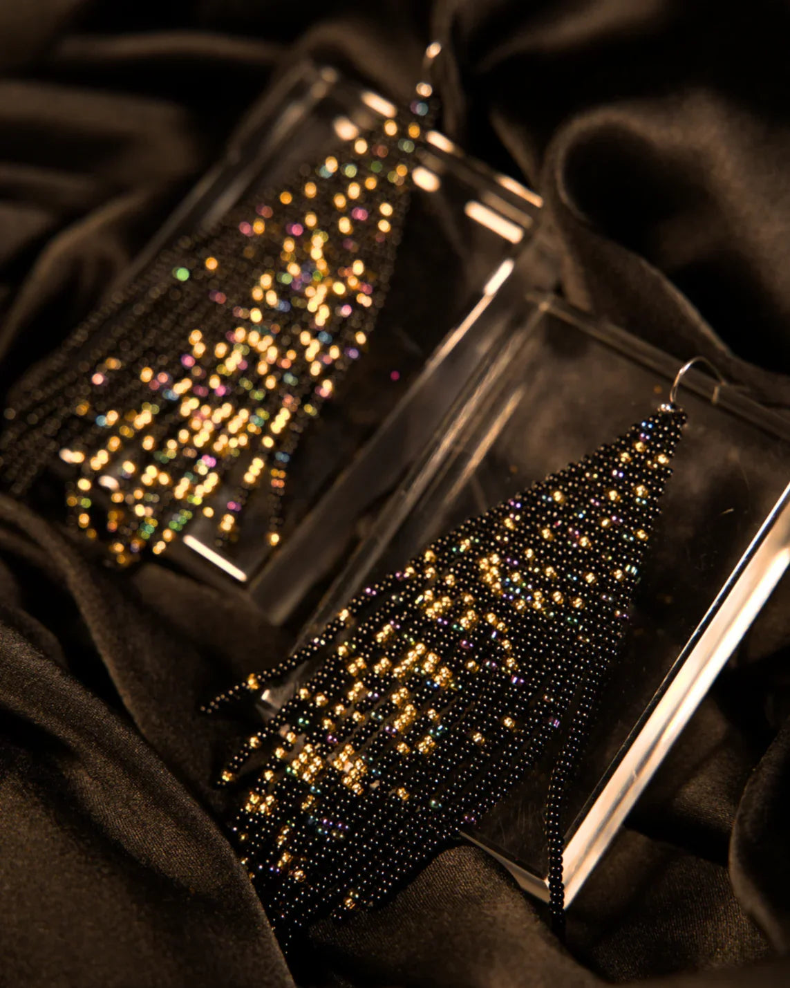 Amelia Black-Gold Earrings - Jenni and Janki