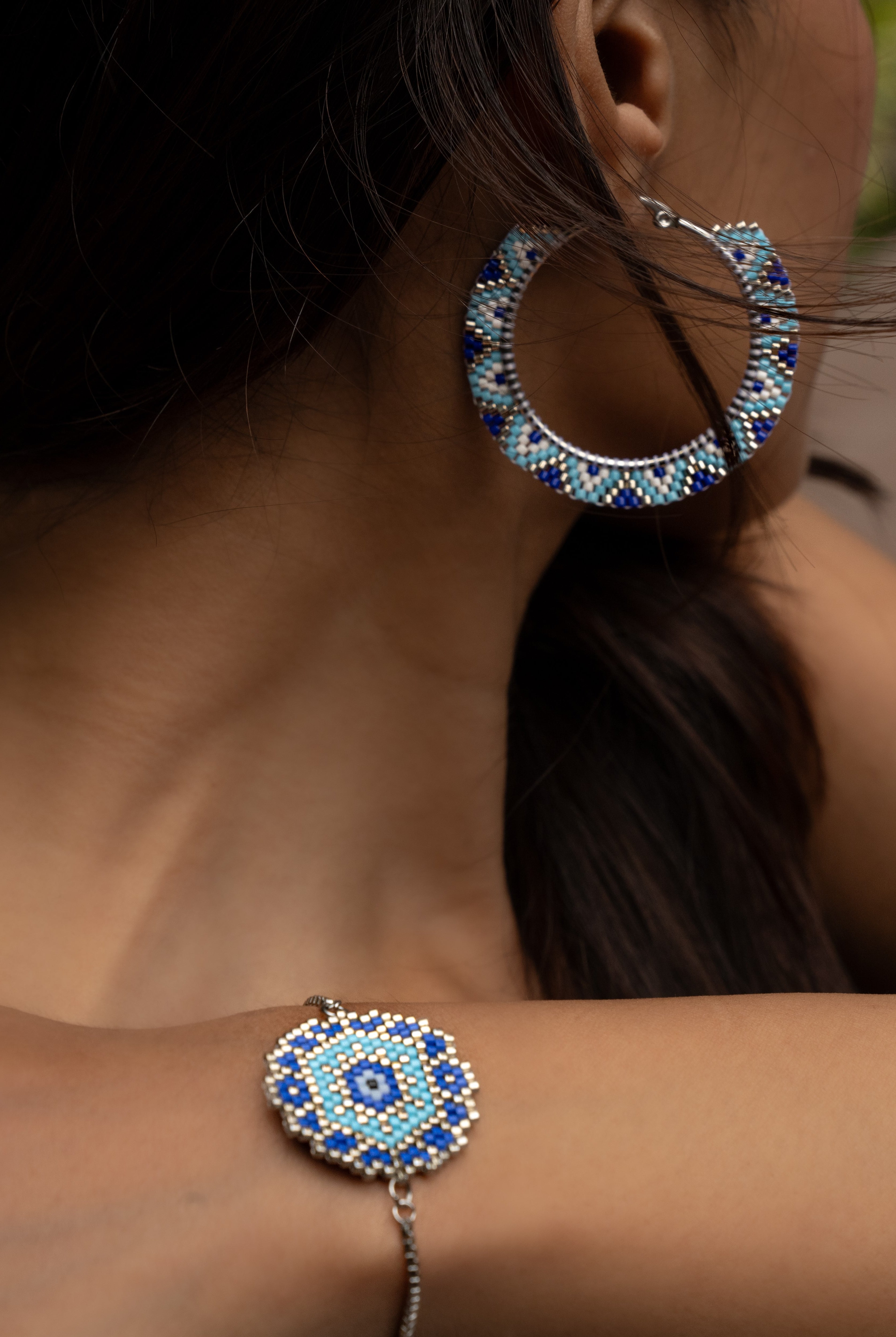 Evil Eye Earrings with Bracelet - Jenni and Janki