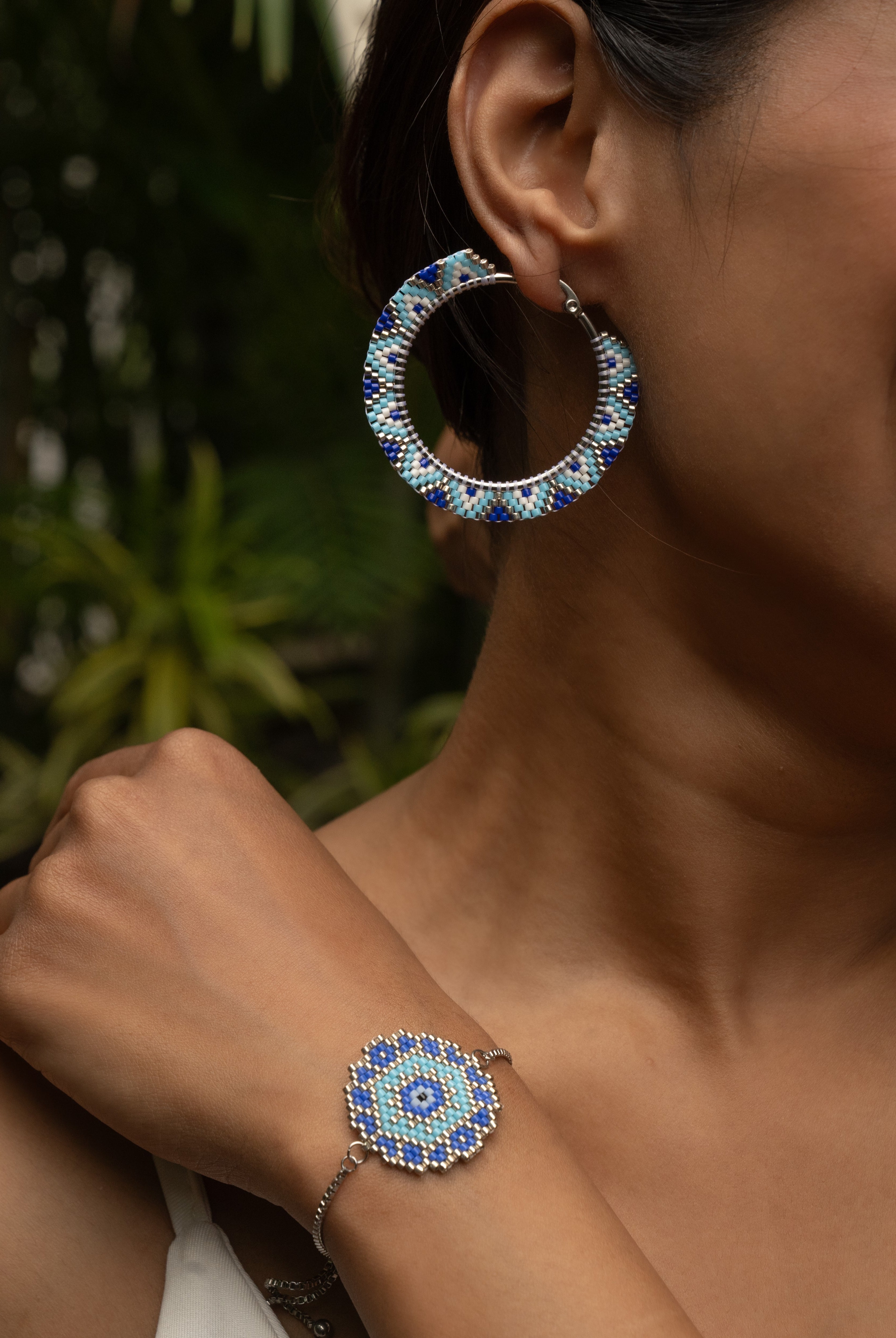 Evil Eye Earrings with Bracelet - Jenni and Janki