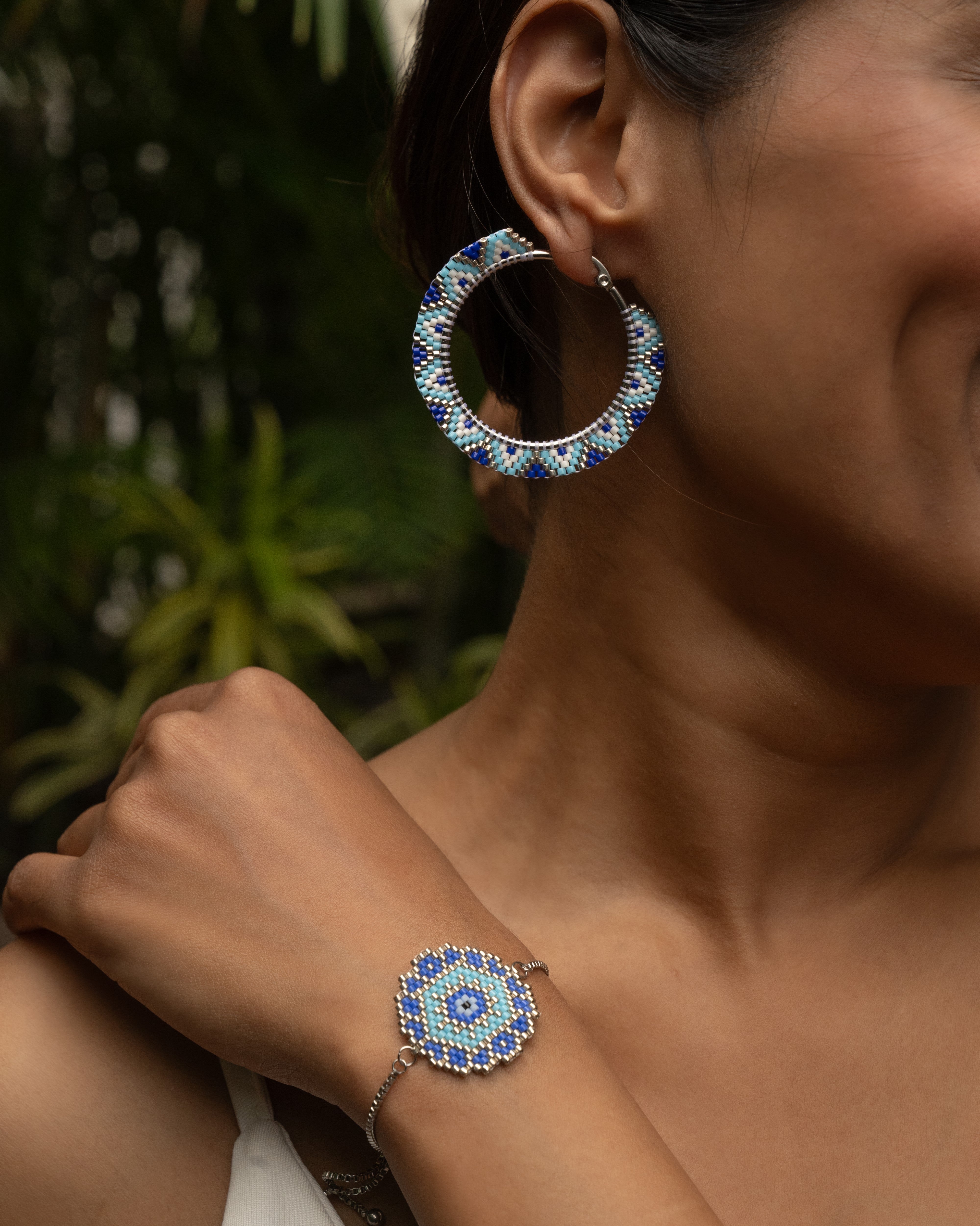 Evil Eye Earrings with Bracelet - Jenni and Janki