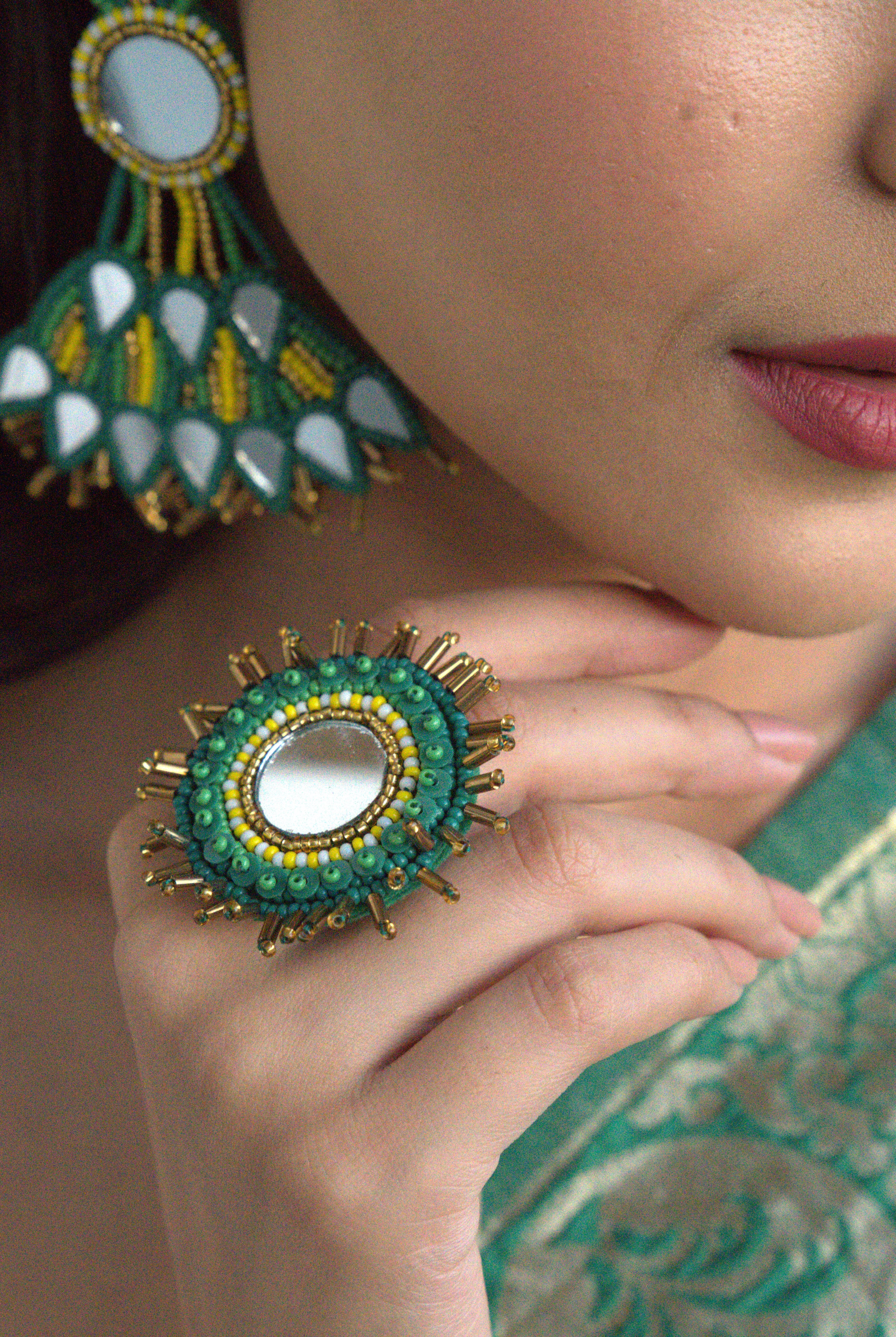 Parvati Earrings with Ring - Jenni and Janki