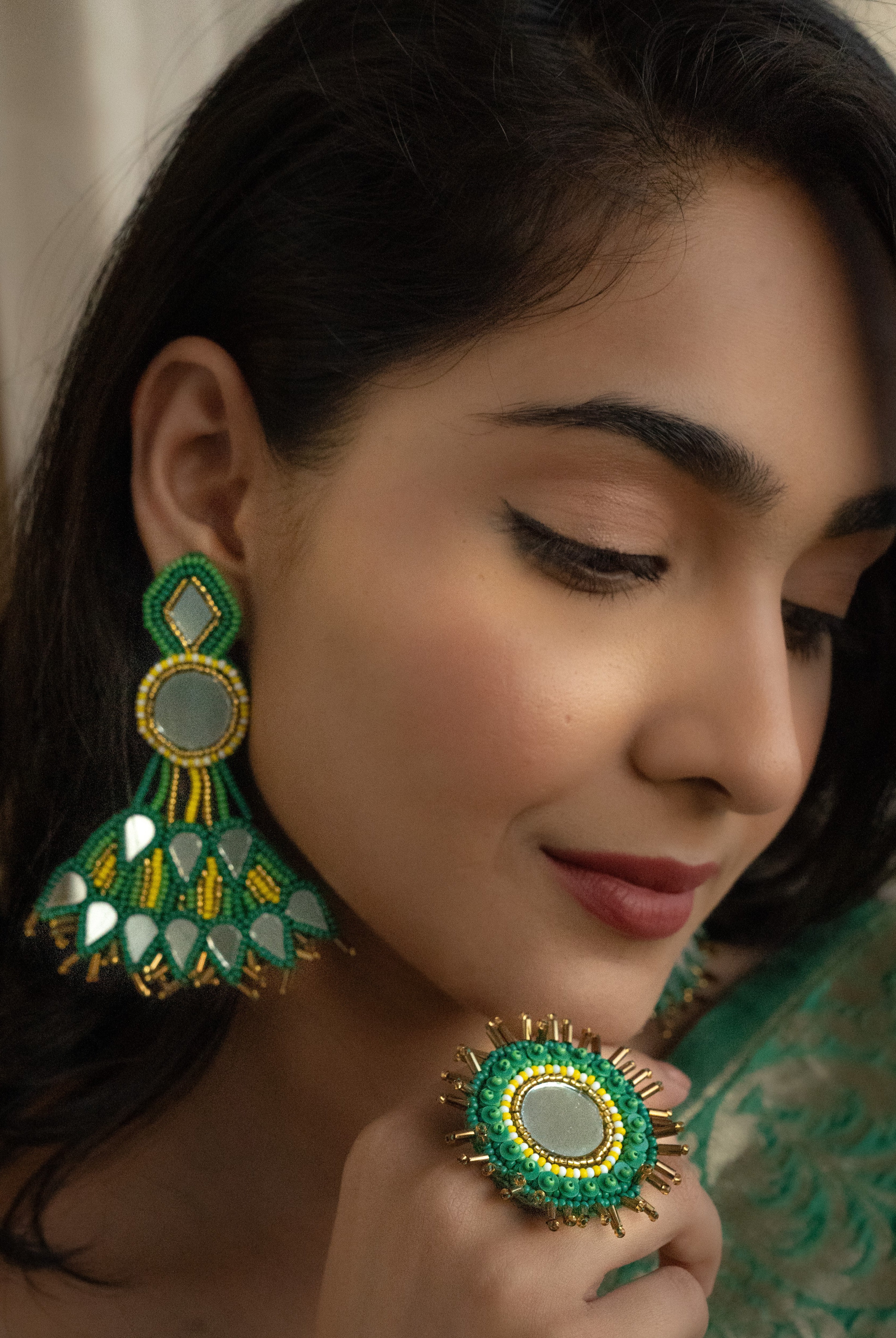 Parvati Earrings with Ring - Jenni and Janki