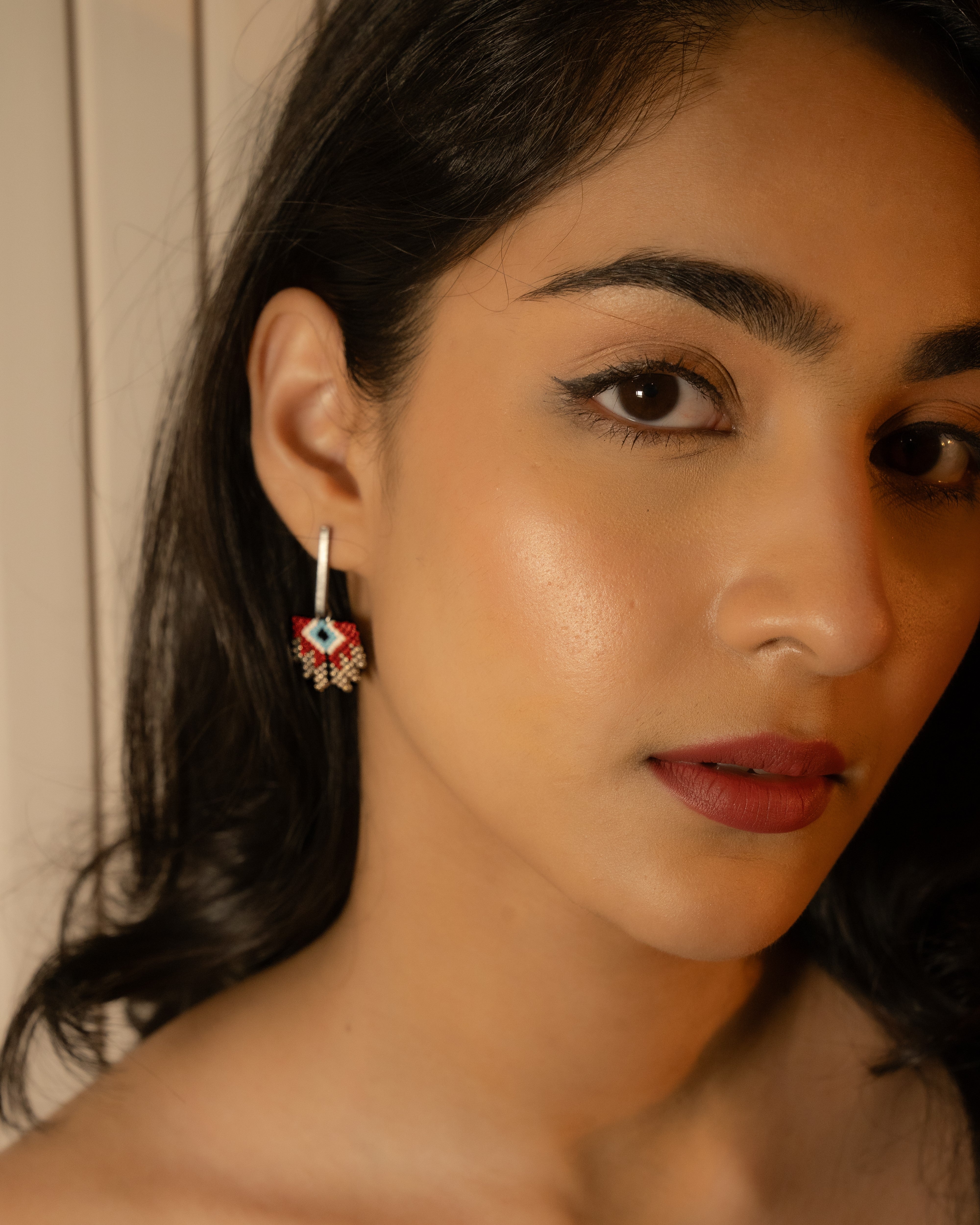 Red Evil Eye Earrings - Jenni and Janki