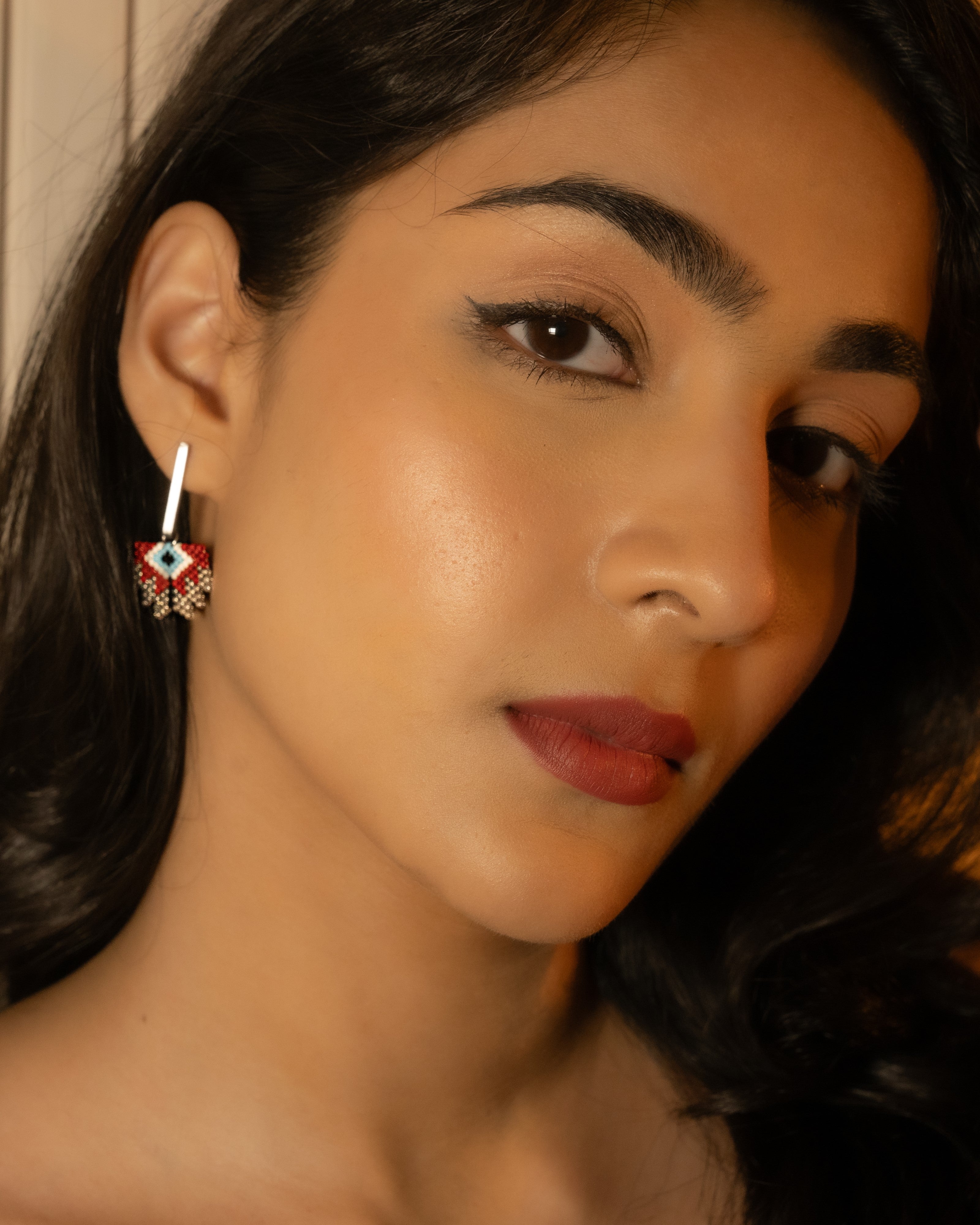 Red Evil Eye Earrings - Jenni and Janki