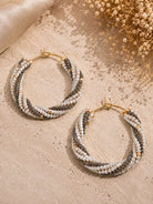 Mistelle Beaded Hoop Earrings
