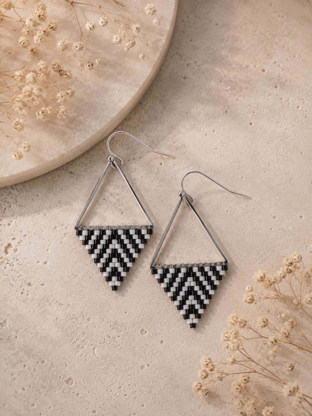 Checkmate Beaded Earrings