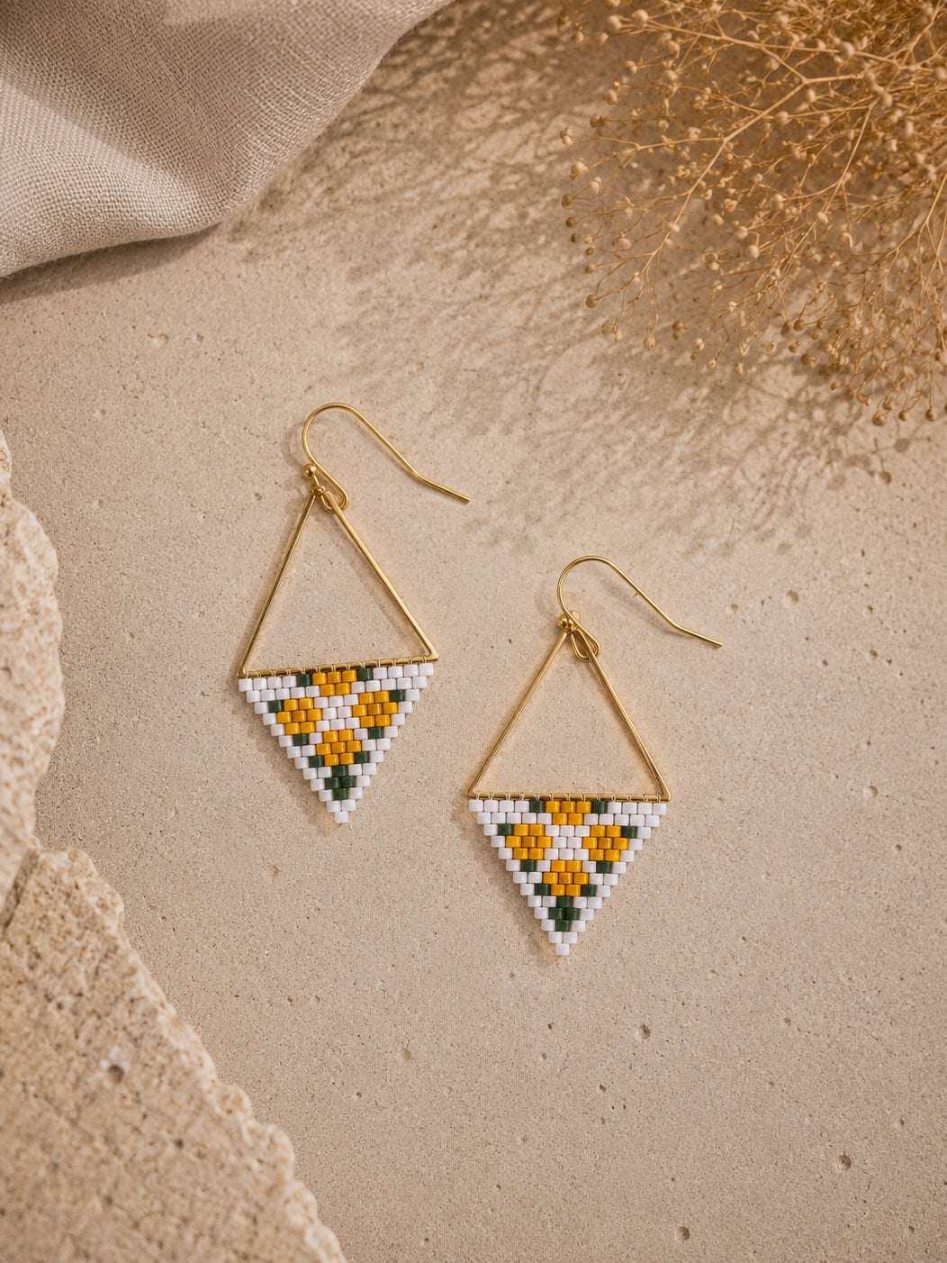 Sunflower Beaded Earrings