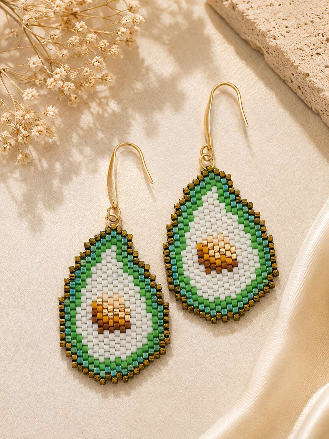 Avocade Beaded Earrings
