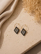 Cloudy Beaded Hoop Earrings