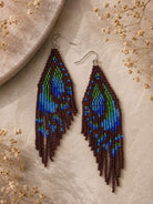 Brown Transy Fringe Beaded Earrings