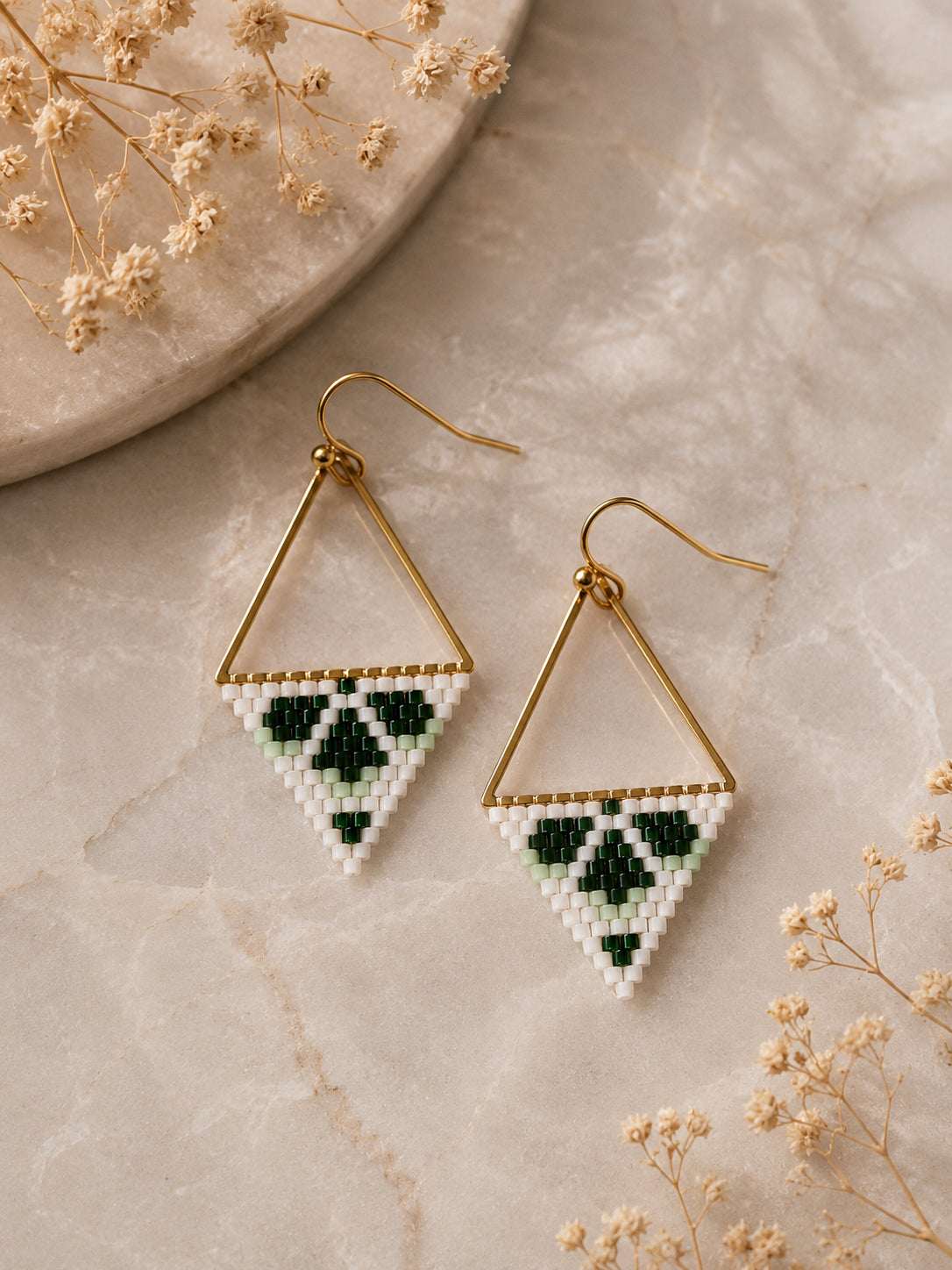 Sage Beaded Earrings