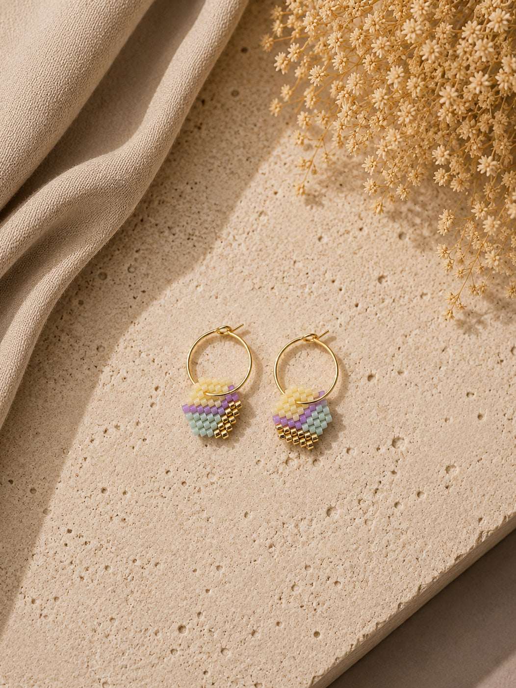 Pastelle Beaded Hoop Earrings