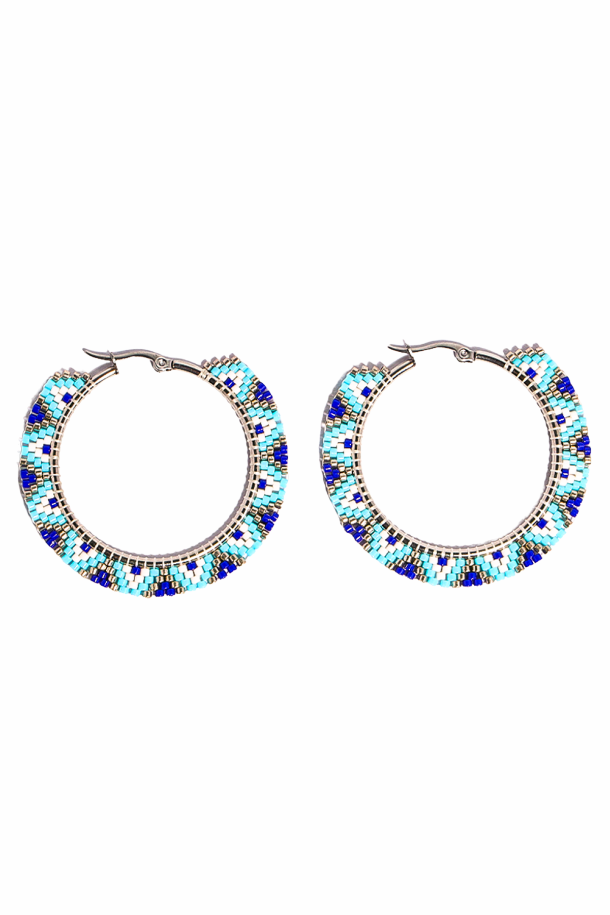 Minimalist  Evil Eye Beaded Hoop Earrings