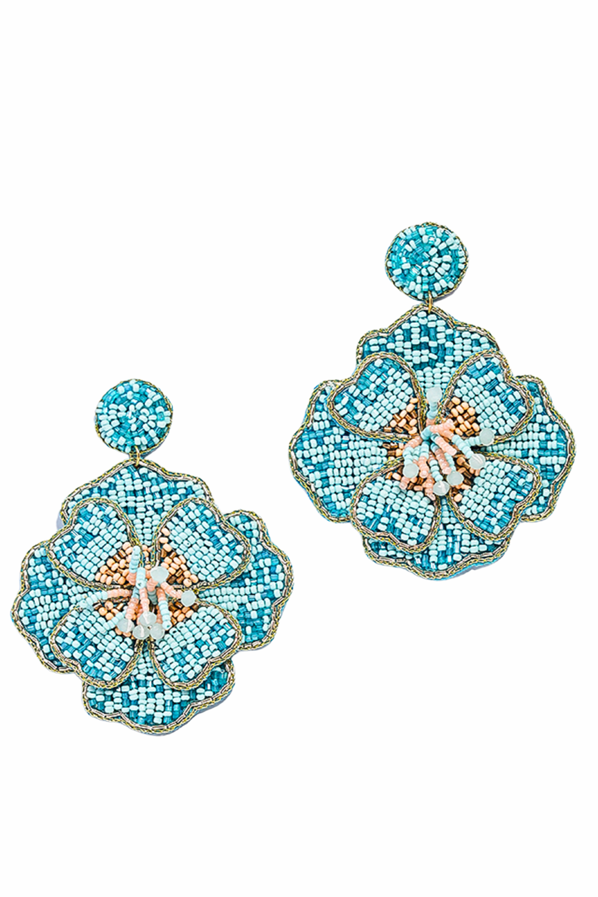 Morning Glory Floral Beaded Earrings