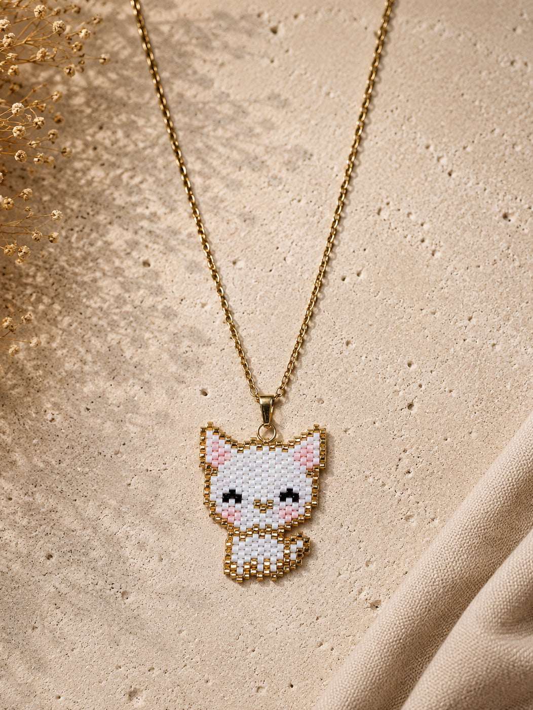 White Cat Necklace