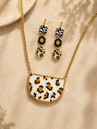 Leopard Earrings with Necklace