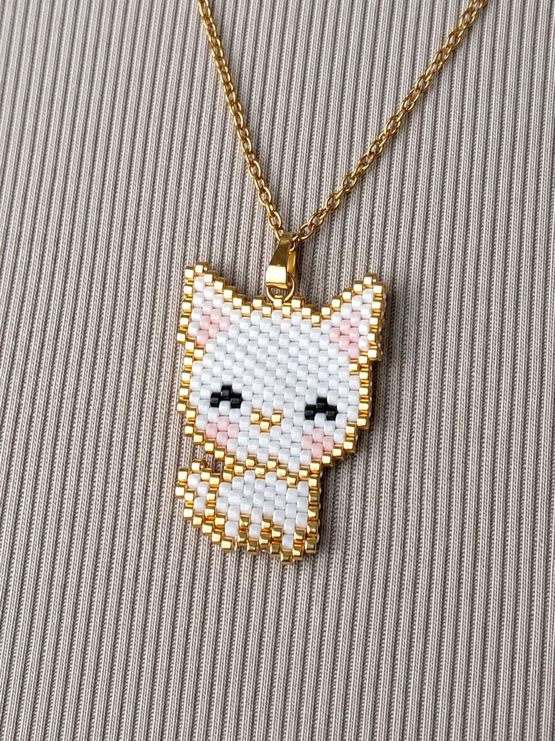 White Cat Necklace