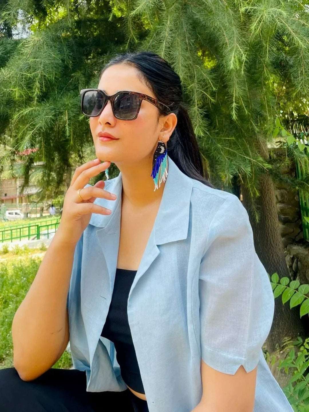 Aagama Moon Earrings