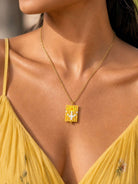 Yellow Charm Beaded Necklace