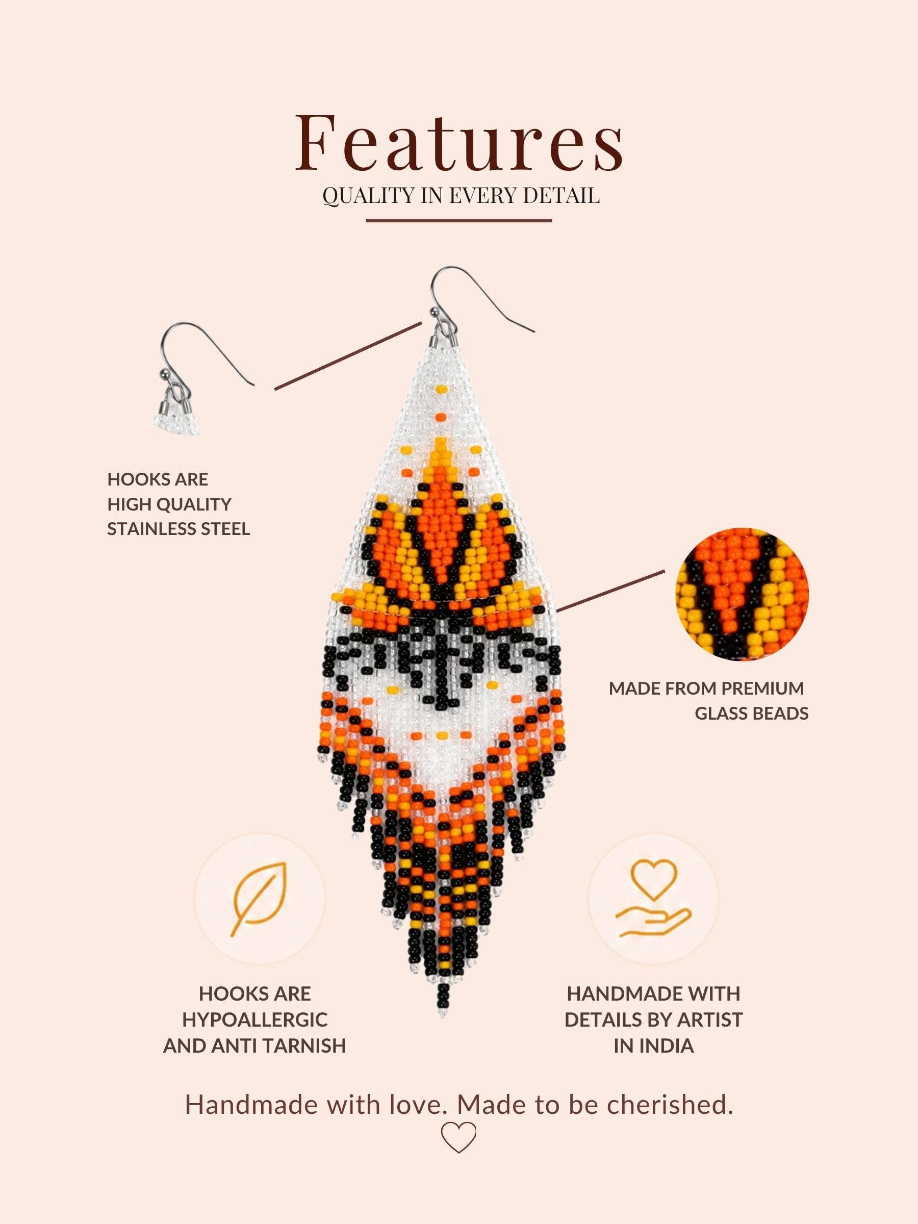 Lotus Fringe Beaded Earrings