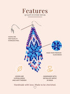Pinky Glacier Beaded Fringe Earrings