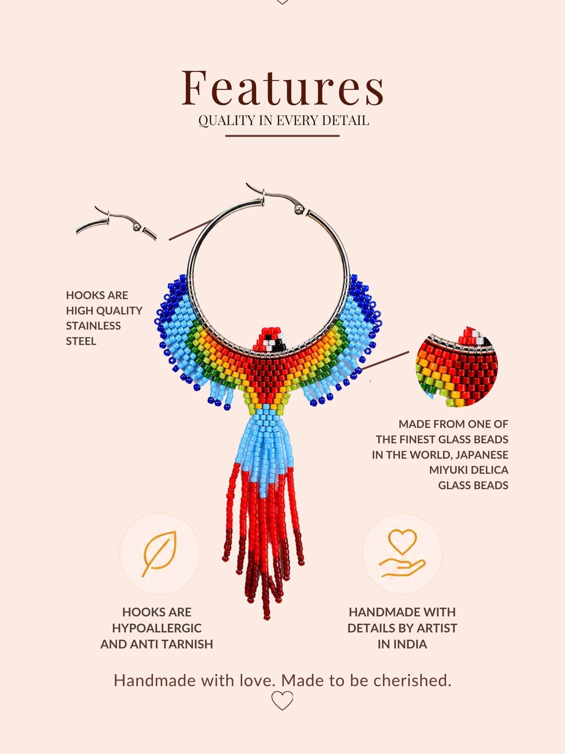 Multi Falcon Beaded Earrings