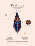 Orange Floral Fringe Beaded Earrings