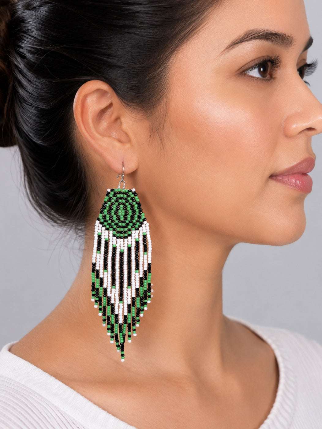 Vortex Fringe Beaded Earrings