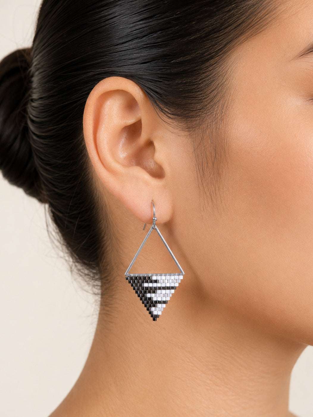 Monochrome Beaded Earrings