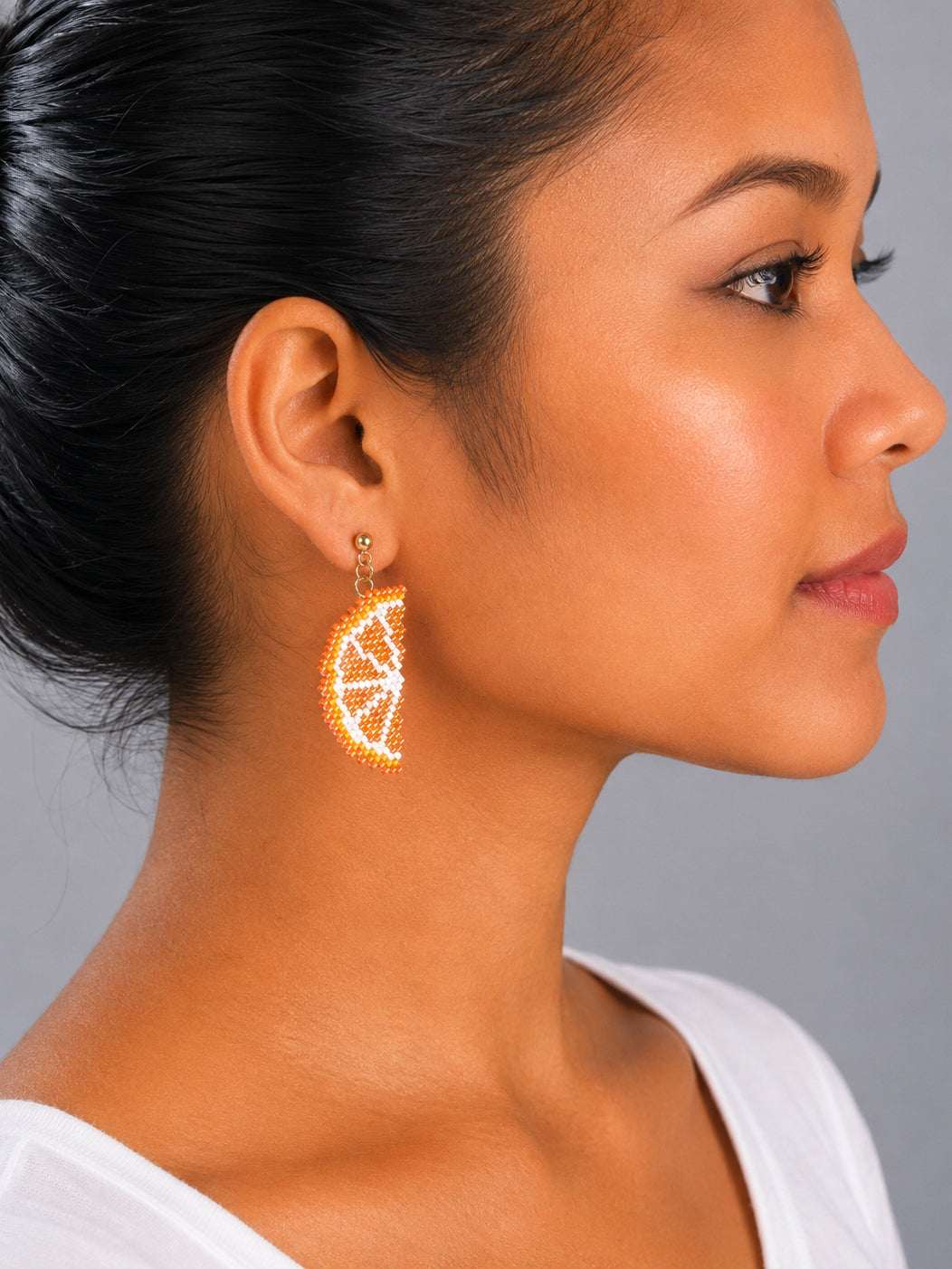 Orange Beaded Earrings