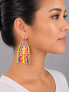 Crimson Fringe Beaded Earrings