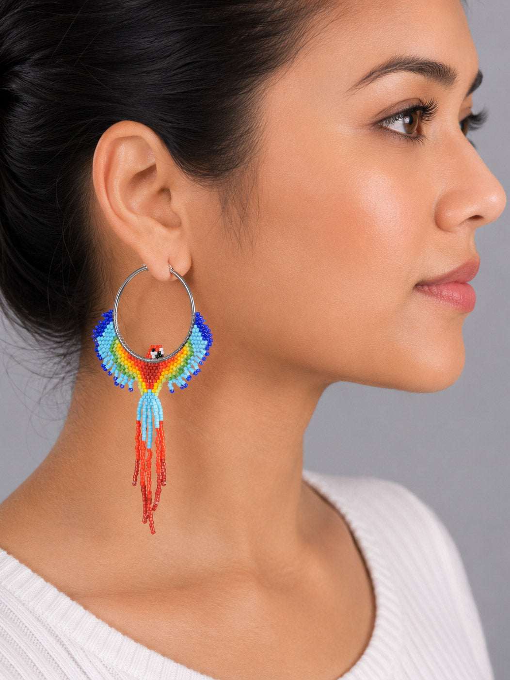 Multi Falcon Beaded Earrings