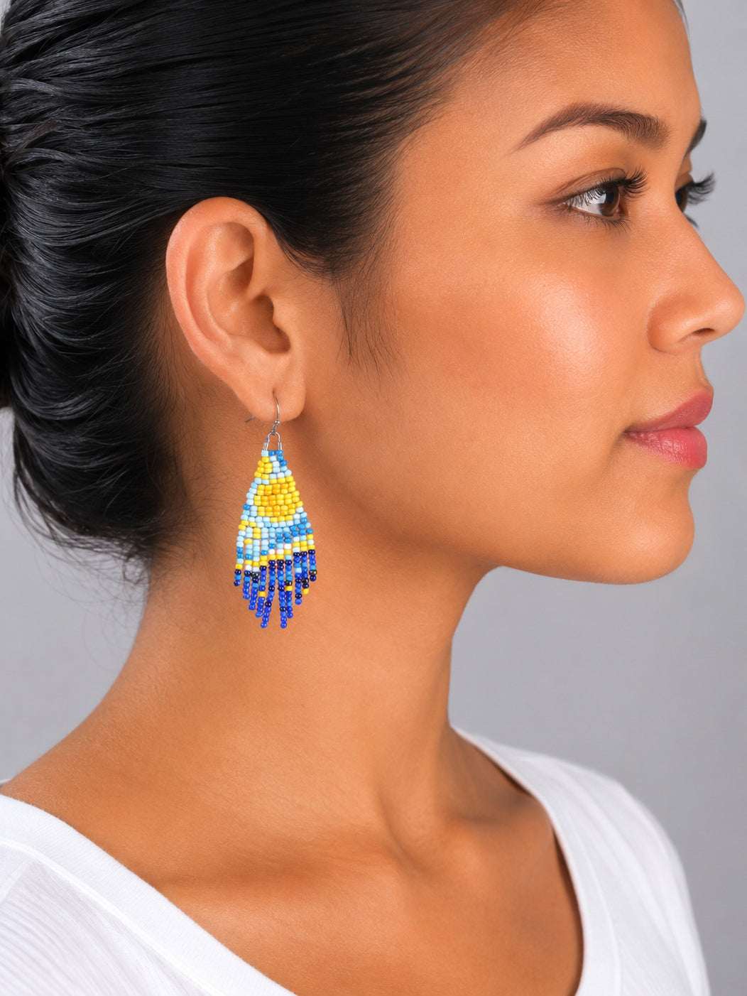 Starry Night Fringe Beaded Earrings