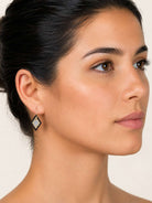 Cloudy Beaded Hoop Earrings